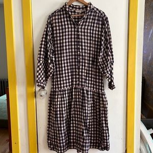 Putumayo New York Flannel Gingham Drop Dress Size M